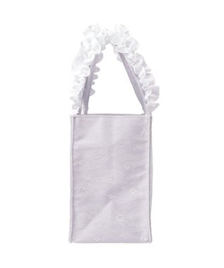 Maison de FLEUR ブルーマニアフリルハンドルスクエアトートバッグ Grayish Blue