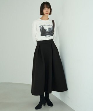UNFILO L 【VERY×UNFILOコラボ】BEAUTY FORM JERSEY+ ボリューム フレアスカート 【WEB限定】ブラック
