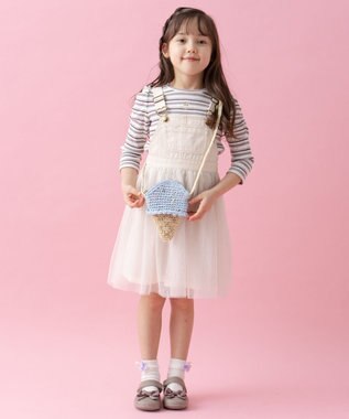 ANY KIDS チュール付き ジャンパースカート エクリュ