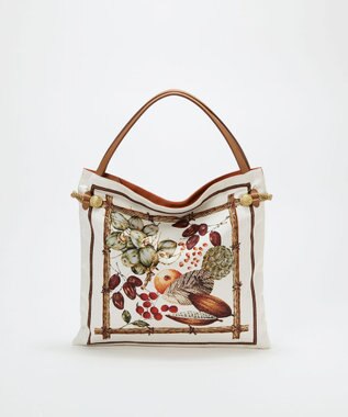 TOPKAPI 【26SS】【TREASURE TOPKAPI】マイルドサテン スカーフ柄 トートバッグ オフ