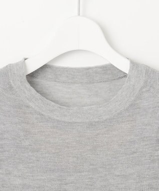 自由区 【ワコールコラボ】【洗える】シアーボーダー ニット グレー