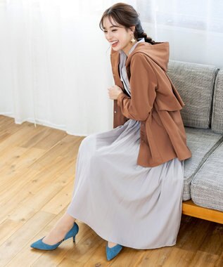 Tiaclasse 【新色追加・洗える】マウンテンフレアパーカー レンガ