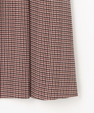 J.PRESS LADIES デシンハウンドトゥースプリント スカート ブラウン系
