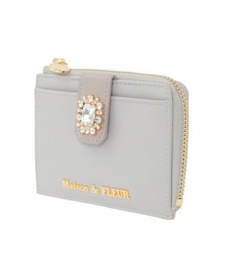 Maison de FLEUR 配色ビジューフラグメントケース Sax Blue