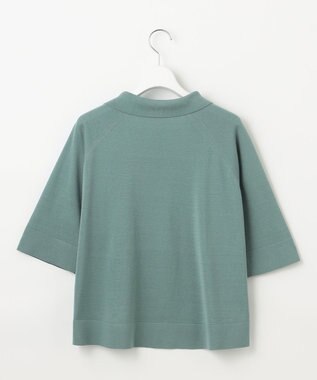 J.PRESS LADIES L 【洗える】COTTON POLYESTER 襟付き ニット ミストグリーン系