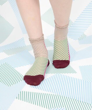 COQ しまうま シアーストライプソックス パープル