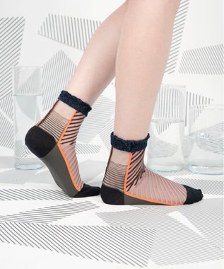 COQ しまうま シアーストライプソックス チャコール