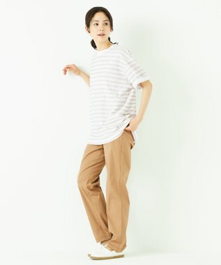 JOSEPH ABBOUD MOUNTAIN 【SPACE】OGリネンボーダー Tシャツ アイボリー系2