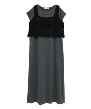 Green Parks SET2点クロシェベスト＋ワンピース Black