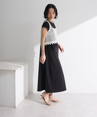 Green Parks SET2点クロシェベスト＋ワンピース Black