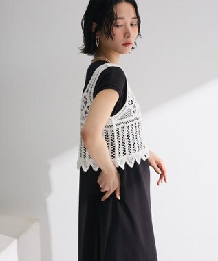 Green Parks SET2点クロシェベスト＋ワンピース Black