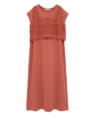 Green Parks SET2点クロシェベスト＋ワンピース Black