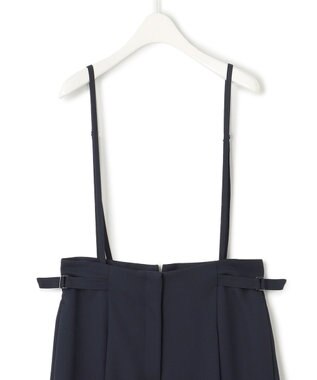 ICB 【2WAY・WEB限定・洗える】シルフィルダブルクロス サスペンダーパンツ ネイビー系