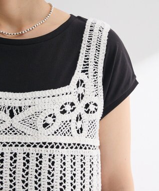 Green Parks SET2点クロシェベスト＋ワンピース Black