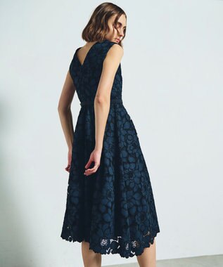 GRACE CONTINENTAL ローズレースドレス ネイビー