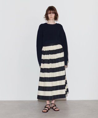 NAVE 【Nave　洗える】ボーダースカート ブラック系1