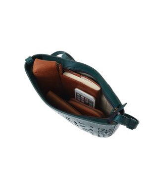 genten セイル カットワーク　ショルダーバッグ ブルーグリーン