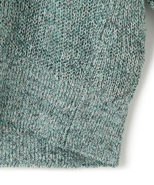 23区 ピュアリネン パフスリーブ ニット ピーコックグリーン系