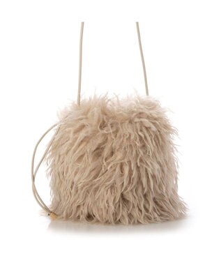 UNBILLION カシュカシュ cachecache / ウェーブファー巾着ショルダー アイボリー