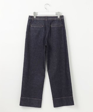 J.PRESS LADIES L 【洗える】 10oz Stretch Denim セミワイド パンツ ネイビー系