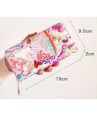 tsumori chisato CARRY ハッピースタッフ　ラウンドファスナー長財布 ラベンダー