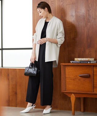 ICB 【WEB限定カラーあり・洗える】 ライトダブルクロス バンドカラーシャツ トープ系