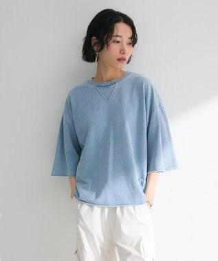 Green Parks ・ＤＯＵＢＬＥ　ＦＬＡＧＳ　７分袖スウェット Blue