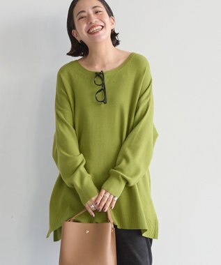 AMERICAN HOLIC バイパチロングニットプルオーバー Olive