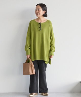 AMERICAN HOLIC バイパチロングニットプルオーバー Olive