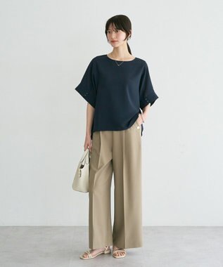 YECCA VECCA 【接触冷感】ドルマンブラウス Navy