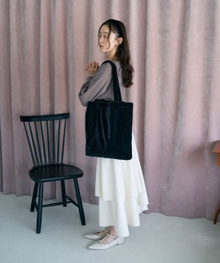 earth music&ecology 【WEB限定】ベロアトートバッグ Black