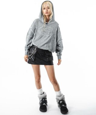 WEGO 【ユニセックス着用ITEM/MLサイズ展開】コールドダイスウィッチングプルパーカー グレー