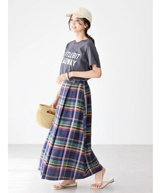 AMERICAN HOLIC リネンブレンドフレアスカート2 Check