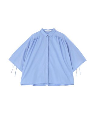 AMERICAN HOLIC 【先行予約】【WEB限定】ギャザーリボンスリーブ半袖シャツ Sax Blue