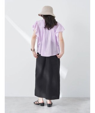 earth music&ecology コットンボイルフリルブラウス Light Pink