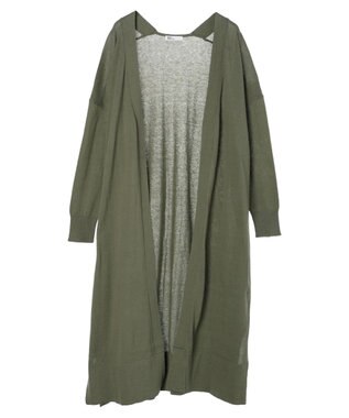 CRAFT STANDARD BOUTIQUE 裾スリットロングニットカーディガン Khaki