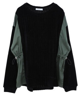 Green Parks ベロアドッキングプルオーバー Black