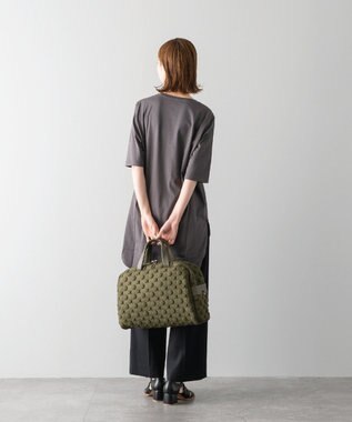 MIYABIYA 【撥水加工】La quoh with kirakaracho 南蛮七宝エンボスボンディング ボストン 鶯(カーキ)