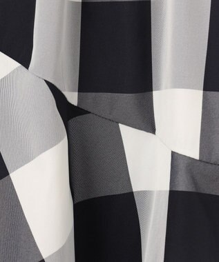 ANY L 【洗濯機可能/ウエストゴム】ビックチェックマーメイドスカート オフ×ブラックブロックチェック