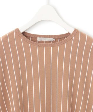 ICB L 【洗える】ヴィスコースワイド ストライプ柄プルオーバー ラディッシュブラウン柄系