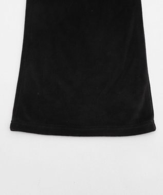 WEGO 【ウエストゴム】ベロアフレアパンツ ブラック