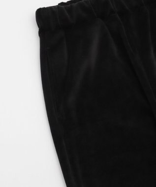 WEGO 【ウエストゴム】ベロアフレアパンツ ブラック