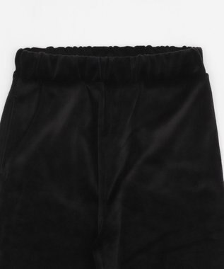 WEGO 【ウエストゴム】ベロアフレアパンツ ブラック