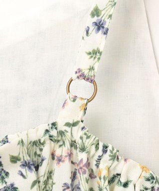 ANY KIDS フラワープリント キャミ ワンピース オフホワイト系