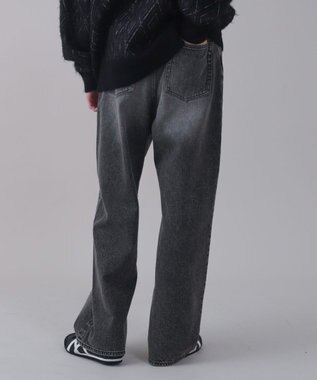 WEGO 【ユニセックス着用ITEM/SMLサイズ展開/ウエスト調整可】バギーデニムパンツ ブラック