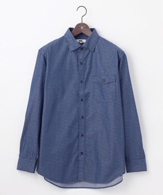 JOSEPH ABBOUD 【キングサイズ・サスティナブル素材BIOGRACE使用】テンセルプリント シャツ ネイビー系5