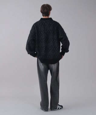 WEGO 【ユニセックス着用ITEM/SMLサイズ展開/ウエスト調整可】バギーデニムパンツ ブラック