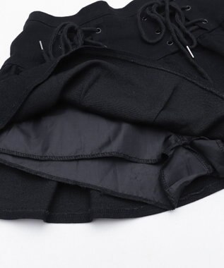 WEGO レースアップティアードミニスカパン ブラック