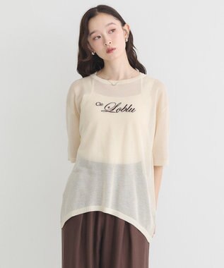 earth music&ecology 【接触冷感】ロゴ刺繍シアープルオーバ Light Beige