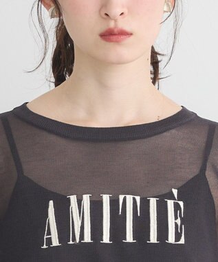 earth music&ecology 【接触冷感】ロゴ刺繍シアープルオーバ Charcoal Gray